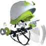 DELTA PLUS ONYX2BJ SAFETY HELMET W/ VISOR & CHIN STRAP, WHITE